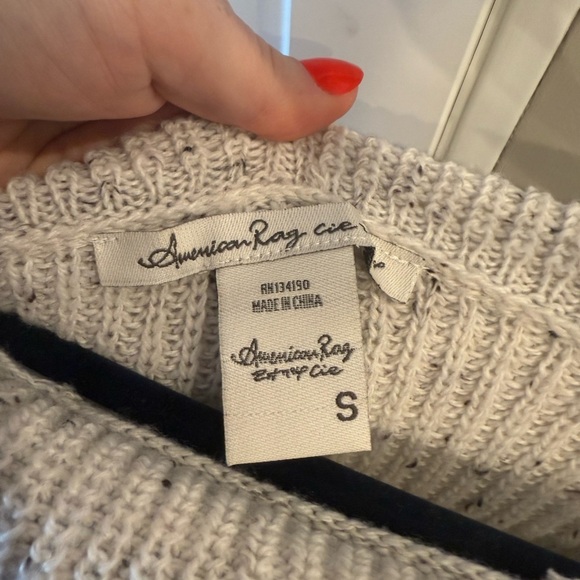 American Rag Gray Cowl Neck Sweater - Picture 3 of 6